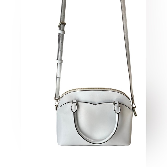 Kate Spade Payton Medium Dome Satchel White Leather Crossbody - Picture 10 of 12